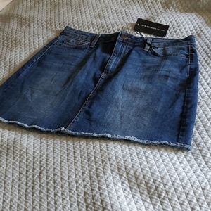 NWT Just Black Frayed Hem A-line Denim Skirt